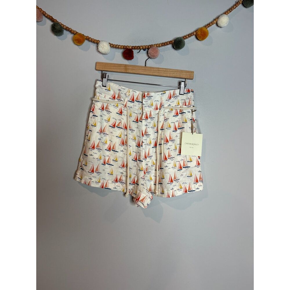 NWT Cynthia Rowley linen sailboat shorts